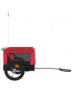 Rimorchio da Bici per Animali Rosso e Nero Oxford e Ferro 2