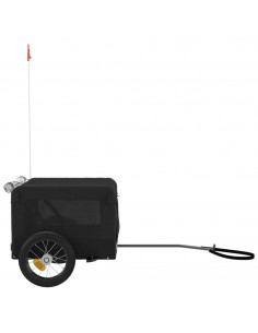 Rimorchio da Bici per Animali Nero Oxford e Ferro 2