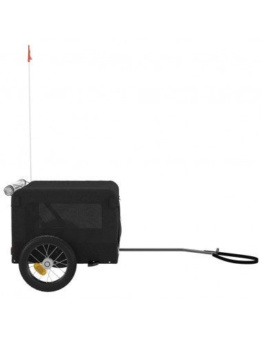 Rimorchio da Bici per Animali Nero Oxford e Ferro