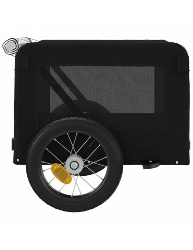 Rimorchio da Bici per Animali Nero Oxford e Ferro