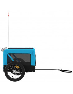 Rimorchio da Bici per Animali Blu e Nero Oxford e Ferro 2