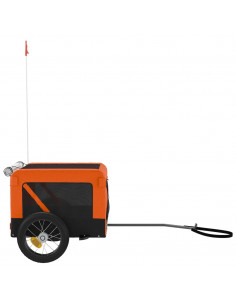 Rimorchio da Bici per Animali Arancione e Nero Oxford e Ferro 2