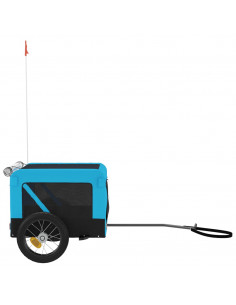 Rimorchio da Bici per Animali Blu e Nero Oxford e Ferro 2