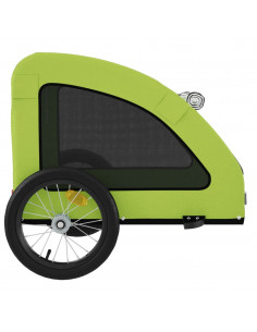 Rimorchio da Bici per Animali Verde Oxford e Ferro 2