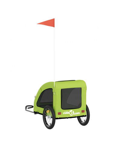 Rimorchio da Bici per Animali Verde Oxford e Ferro