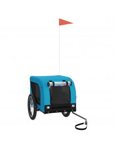 Rimorchio da Bici per Animali Blu e Nero Oxford e Ferro 2