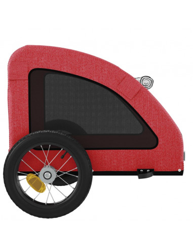 Rimorchio da Bici per Animali Rosso Oxford e Ferro