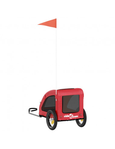 Rimorchio da Bici per Animali Rosso Oxford e Ferro