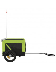 Rimorchio da Bici per Animali Verde e Nero Oxford e Ferro 2