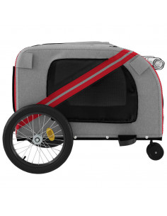 Rimorchio da Bici per Animali Rosso e Grigio Oxford e Ferro 2