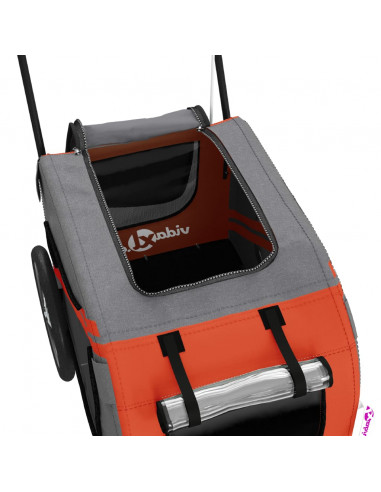 Rimorchio da Bici per Animali Arancione e Nero Oxford e Ferro