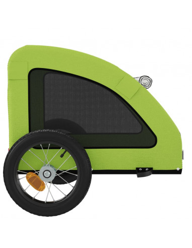 Rimorchio da Bici per Animali Verde Oxford e Ferro