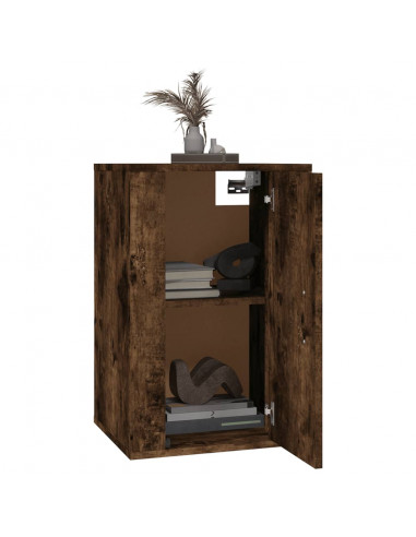 Mobile Porta TV a Parete Rovere Fumo 40x34,5x60 cm