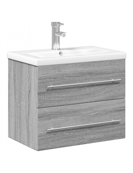 Mobile da Bagno con Lavabo Integrato Grigio Sonoma