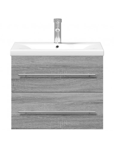 Mobile da Bagno con Lavabo Integrato Grigio Sonoma