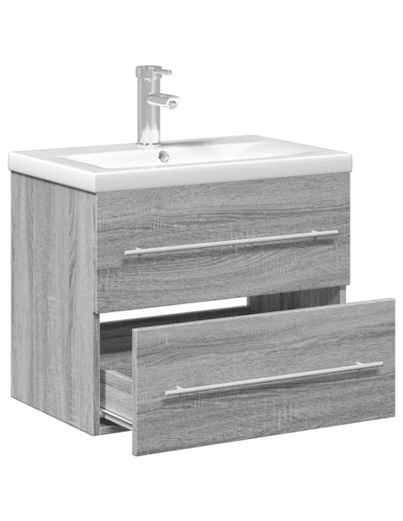 Mobile da Bagno con Lavabo Integrato Grigio Sonoma