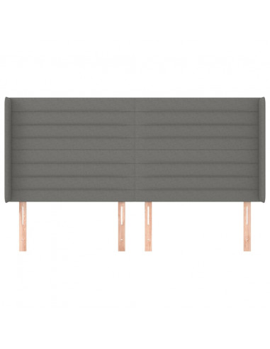 Testiera ad Orecchio GrigioScuro 163x16x118/128cm inTessuto