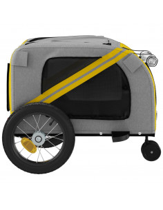 Rimorchio da Bici per Animali Giallo e Nero Oxford e Ferro 2