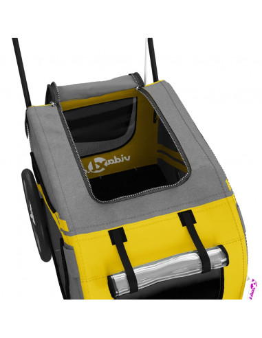 Rimorchio da Bici per Animali Giallo e Nero Oxford e Ferro