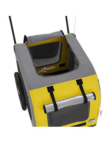 Rimorchio da Bici per Animali Giallo e Grigio Oxford e Ferro