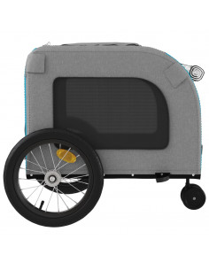 Rimorchio da Bici per Animali Blu e Grigio Oxford e Ferro 2