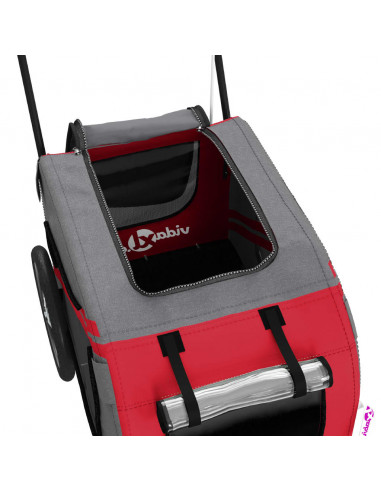 Rimorchio da Bici per Animali Rosso e Nero Oxford e Ferro