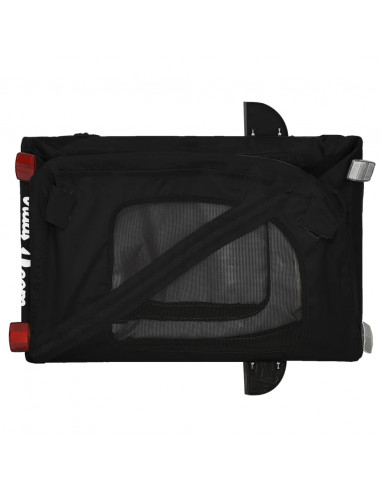 Rimorchio da Bici per Animali Nero Oxford e Ferro