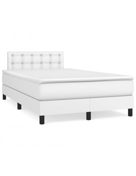 Giroletto Molle con Materasso e LED Bianco 120x190cm Similpelle