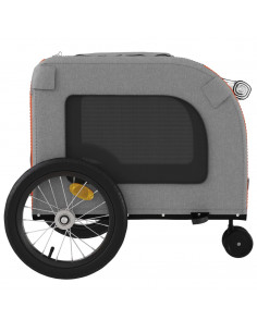 Rimorchio da Bici per Animali Arancione e Grigio Oxford e Ferro 2