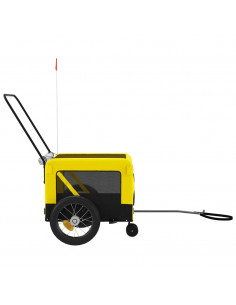 Rimorchio da Bici per Animali Giallo e Nero Oxford e Ferro 2