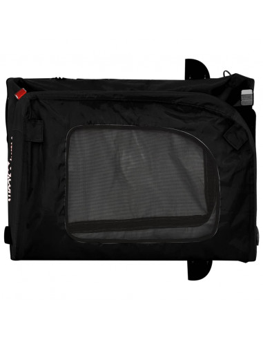 Rimorchio da Bici per Animali Nero Oxford e Ferro