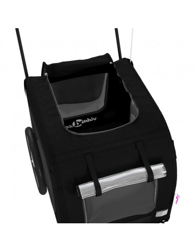 Rimorchio da Bici per Animali Nero Oxford e Ferro