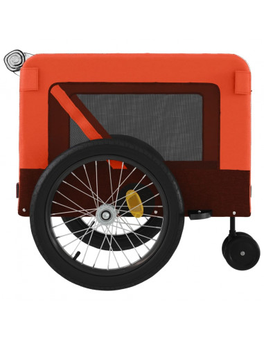 Rimorchio da Bici per Animali Arancione e Nero Oxford e Ferro