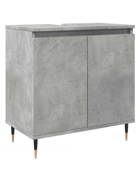 Set Mobili da Bagno 3 pz Grigio Cemento in Legno Multistrato