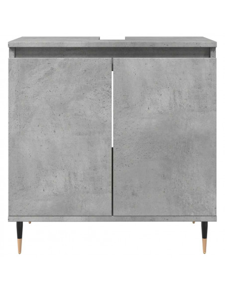 Set Mobili da Bagno 3 pz Grigio Cemento in Legno Multistrato