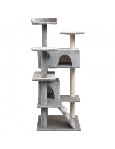 Albero per Gatti con Tiragraffi in Sisal 125 cm Grigio