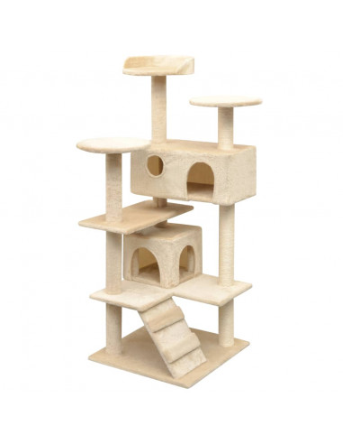 Albero per Gatti con Tiragraffi in Sisal 125 cm Beige