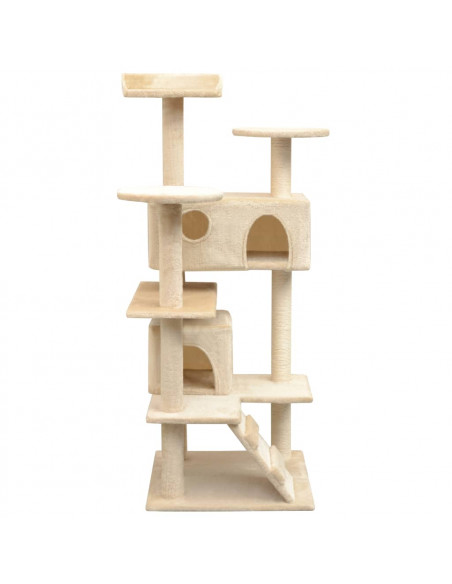 Albero per Gatti con Tiragraffi in Sisal 125 cm Beige