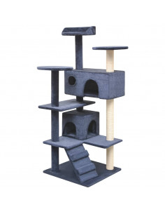 Albero per Gatti con Tiragraffi in Sisal 125 cm Blu Scuro 2
