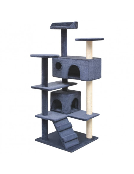 Albero per Gatti con Tiragraffi in Sisal 125 cm Blu Scuro