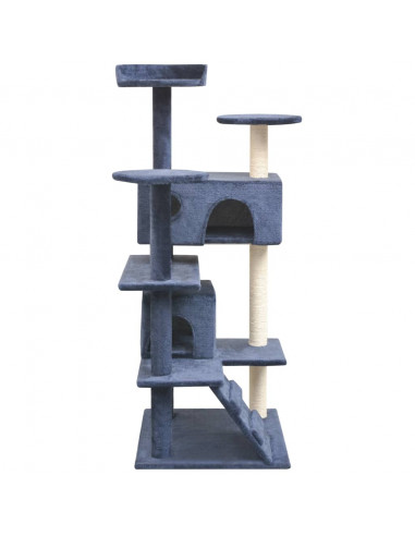 Albero per Gatti con Tiragraffi in Sisal 125 cm Blu Scuro