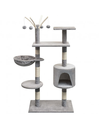 Albero per Gatti con Tiragraffi Sisal 125 cm Grigio