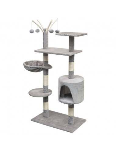 Albero per Gatti con Tiragraffi Sisal 125 cm Grigio