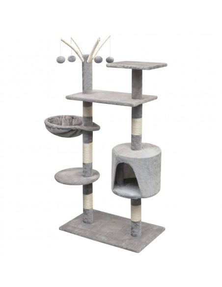 Albero per Gatti con Tiragraffi Sisal 125 cm Grigio
