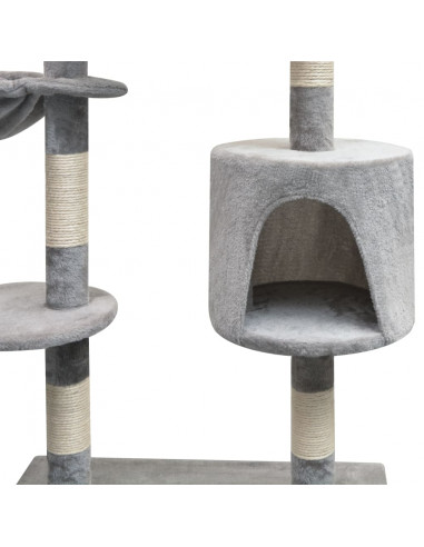 Albero per Gatti con Tiragraffi Sisal 125 cm Grigio