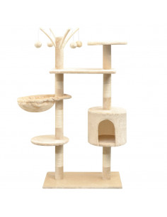 Albero per Gatti con Tiragraffi Sisal 125 cm Beige 2