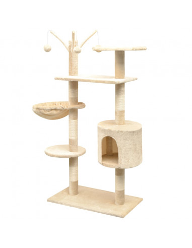Albero per Gatti con Tiragraffi Sisal 125 cm Beige