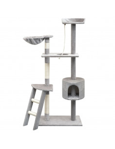 Albero per Gatti con Tiragraffi in Sisal 150 cm Grigio 2