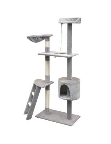 Albero per Gatti con Tiragraffi in Sisal 150 cm Grigio
