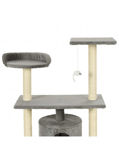 Albero per Gatti con Tiragraffi in Sisal 95 cm Grigio
